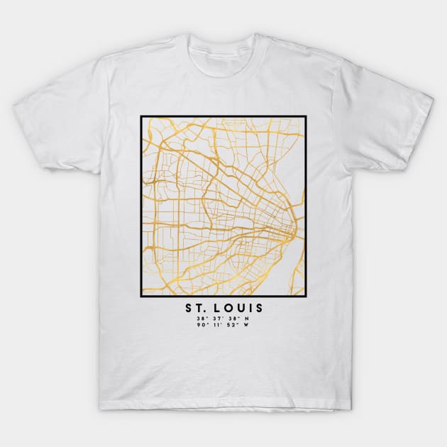 ST. LOUIS MISSOURI CITY STREET MAP ART T-Shirt by deificusArt